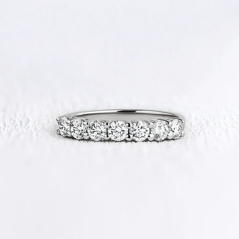 Half Eternity Round Cut Moissanite Wedding Band Gift For Her