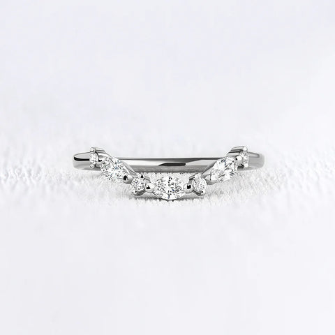 VVS1 Moissanite Marquise & Round Cut Eternity Band