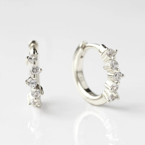 Lab Created Moissanite Diamond Round Cut Hoop Earring