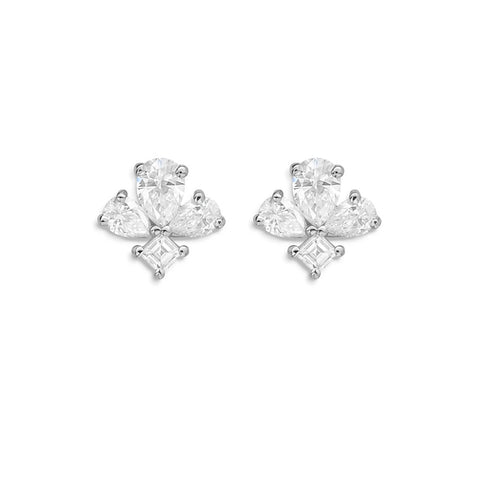 Pear & Asscher Cut Moissnaite Stud Earring Gift For Girls
