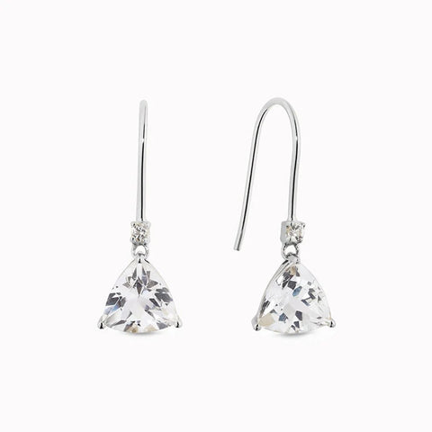 Moissanite Trillian & Round Cut Dangles Drop Earrings