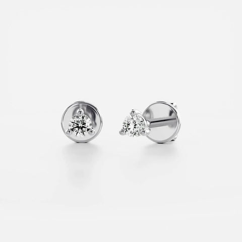 Moissnaite Solitaire Round Cut Small Stud Earring