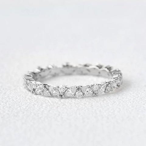 Full Eternity Marquise And Round Cut Moissanite Band