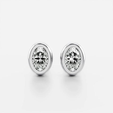 Moissanite Solitaire Bezal Set Stud Earring