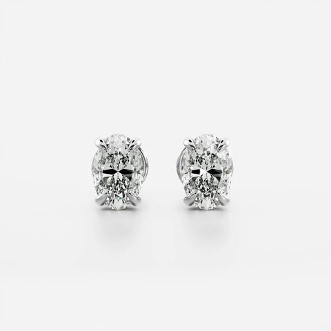 Moissanite Oval Cut Solitaire Stud Earring For Girls