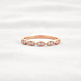 Round Cut Moissnaite Art Deco Wedding Band