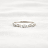 Round Cut Moissnaite Art Deco Wedding Band
