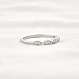 Round Cut Moissnaite Art Deco Wedding Band