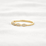 Round Cut Moissnaite Art Deco Wedding Band