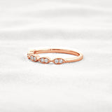 Round Cut Moissnaite Art Deco Wedding Band