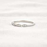 Round Cut Moissnaite Art Deco Wedding Band