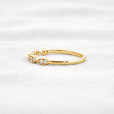 Round Cut Moissnaite Art Deco Wedding Band