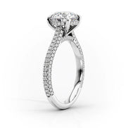 Round Cut Pave Set Moissanite Diamond Ring