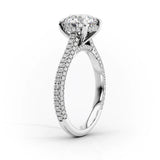 Round Cut Pave Set Moissanite Diamond Ring