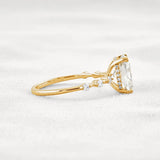 Hidden Halo Cushion Cut Moissanite Diamond Wedding Ring