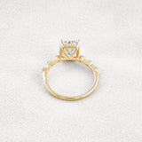 Hidden Halo Cushion Cut Moissanite Diamond Wedding Ring
