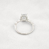 Hidden Halo Cushion Cut Moissanite Diamond Wedding Ring