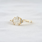 Solitaire With Side Accent Moissanite Oval Cut Engagement Ring