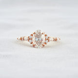 Solitaire With Side Accent Moissanite Oval Cut Engagement Ring