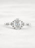 Solitaire With Side Accent Moissanite Oval Cut Engagement Ring