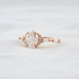 Solitaire With Side Accent Moissanite Oval Cut Engagement Ring