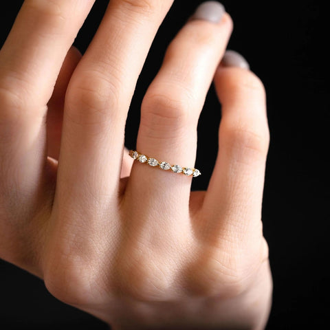 Moissanite Colorless Pear Cut Eternity Band For Women