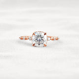 Cushion Cut Hidden Halo Moissanite Engagement Ring