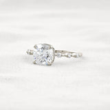 Cushion Cut Hidden Halo Moissanite Engagement Ring