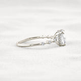Cushion Cut Hidden Halo Moissanite Engagement Ring