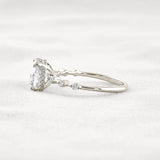 Cushion Cut Hidden Halo Moissanite Engagement Ring
