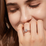 Colorless Moissanite Five Stone Oval Cut Bridal Ring Set For Women