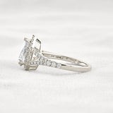 Moissanite Pear Cut Split Shank Halo Engagement Ring