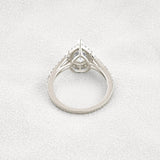 Moissanite Pear Cut Split Shank Halo Engagement Ring