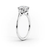 Three Stone Hidden Accent Moissanite Ring