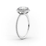 VVS1 Moissanite Round Cut Halo Engagement Ring