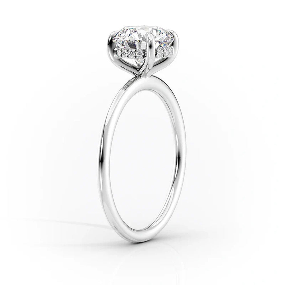 Hidden Halo Princess Cut Moissanite Birthday Gift Ring For Her