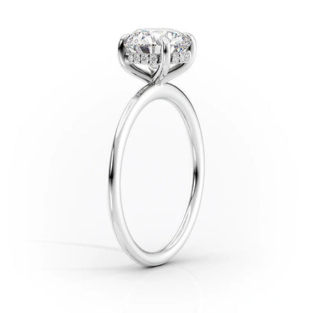 Hidden Halo Princess Cut Moissanite Birthday Gift Ring For Her