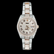 Iced Out Dual Tone Moissanite Luxury Watch For Men's