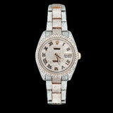 Iced Out Dual Tone Moissanite Luxury Watch For Men's