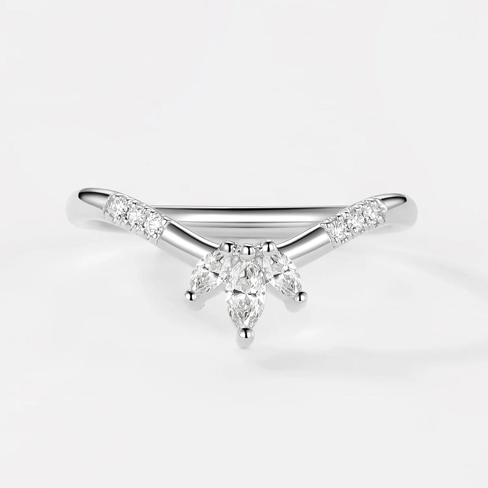 Unique Style Marquise & Round Cut Moissaite Band For Women