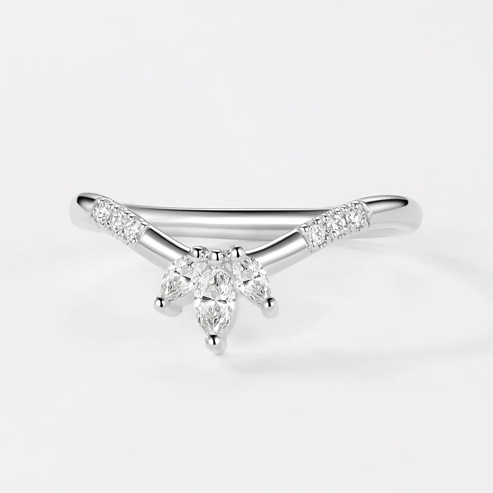 Unique Style Marquise & Round Cut Moissaite Band For Women