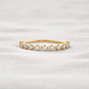 D Color Moissnaite Round Cut Half Eternity Band