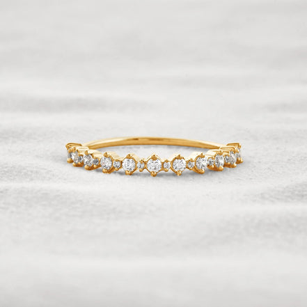 D Color Moissnaite Round Cut Half Eternity Band
