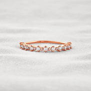 D Color Moissnaite Round Cut Half Eternity Band
