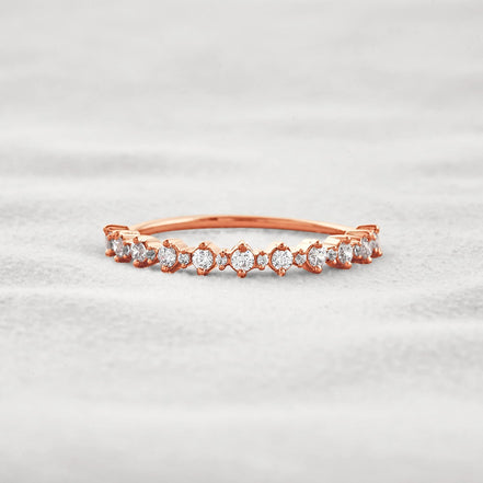 D Color Moissnaite Round Cut Half Eternity Band