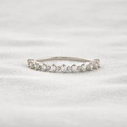 D Color Moissnaite Round Cut Half Eternity Band