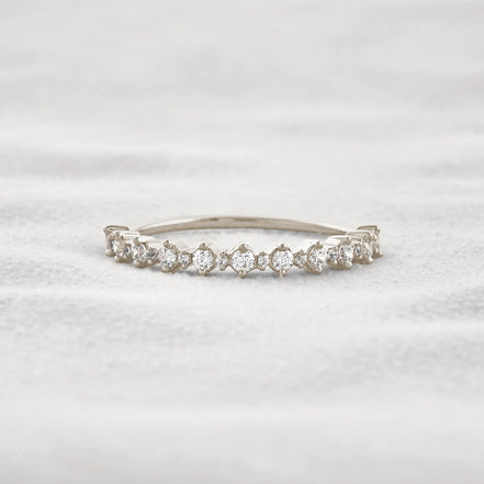 D Color Moissnaite Round Cut Half Eternity Band
