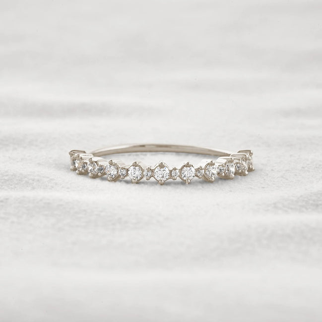 D Color Moissnaite Round Cut Half Eternity Band