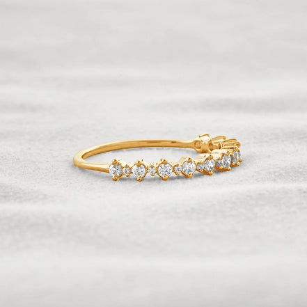 D Color Moissnaite Round Cut Half Eternity Band