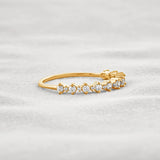 D Color Moissnaite Round Cut Half Eternity Band